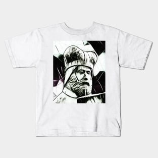 Geoffrey of Monmouth Blackand White Portrait | Geoffrey of Monmouth Artwork 3 Kids T-Shirt